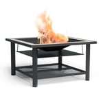 Merano Avanzato brasero 3 en 1 avec fonction barbecue utilisable comme table 87 x 87 cm