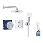 GROHE Ensemble douche encastrable Grohtherm Tempesta 210 avec nettoyant robinetterie GrohClean