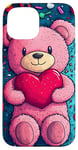 Coque pour iPhone 15 Ours en peluche coeur Saint-Valentin