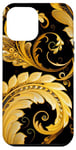 iPhone 13 Pro Max Black Gold Paisley Case