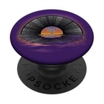 Retro Vintage Vinyl Sunset Reflection LP Vinyl Record PopSockets Adhesive PopGrip