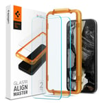 Spigen AlignMaster Verre Trempé Compatible avec Google Pixel 8a, 2 Pièces, Installation Facile, Résistant aux Rayures, Clair, Dureté 9H