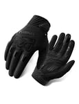 INBIKE Gants VTT Velo Cyclisme Homme Femme Gant Cyclisme Doigt Complet Moto Cross Gants Vélo de Bonne Elasticité et Forte Adsorption Noir S