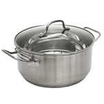 Faitout 28cm avec Couvercle en Verre Cuisine Cuisson Poele et Casserole