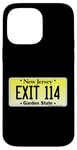 Coque pour iPhone 14 Pro Max Sortie 114 de plaque d'immatriculation New Jersey NJ GSP Parkway