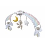 Chicco Arche Arc en Ciel Jeu de Développement 2 en 1 Compatible avec le Lit Next2Me, Panneau de Berceau avec Arche Arc-en-ciel et Veilleuse avec Musique et Pendentifs - Jouet Bébé 0+ Mois, beige