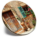 Round Single Coaster  - Charming Old House Spain  #44556