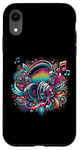 Coque pour iPhone XR Casque hip-hop urbain rétro vintage dj fantaisie graffiti