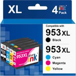 953Xl Cartouches D'Encre Pour Hp 953 Xl Cartouche Hp 953Xl Pack Compatible Avec Hp Officejet Pro 7720 7740 8710 8718 8720 8735 8725 8210 Noir,Magenta,Jaune,Cyan