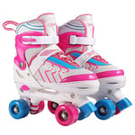 Hikole Patin à roulettes Taille réglable pour Enfant Rollers Quad Respirant Confortable pour Patinage Filles Rose Noir