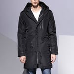 Manteau Homme De Marque En Coton À Capuche D'hiver Mi-Longue Parka Homme Chaude Vêtement Masculin Épaississant Couleur Unie Doudoune Homme