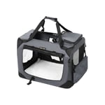 FEANDREA Dog Carrier, Folding Fabric Pet Carrier, 70 x 52 x 52 cm, Grey