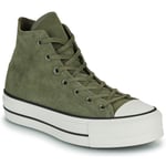 Converse Höga sneakers CHUCK TAYLOR ALL STAR LIFT PLATFORM COLORFUL SUEDE Grön dam