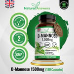 D-Mannose 1500mg Capsules - Supports Healthy Urinary Tract, Cystitis Relief, UTI