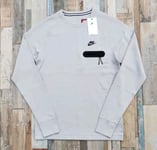 Nike NSW Tech Fleece Lightweight Long Sleeve Top Iron Grey Mens Large Deadstock