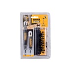 DEWALT ACCESSOIRES Coffret 14 pièces avec embouts de vissage Impact Torsion + 2 Porte-embouts magnétiques DT70512T-QZ