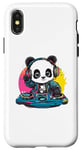 Coque pour iPhone X/XS Panda DJ mixant des mélodies colorées