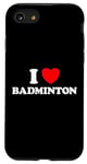 Coque pour iPhone SE (2020) / 7 / 8 I Love Badminton Filet de raquette pour fans de sport
