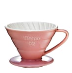 Tiamo V60 Ceramic Pour Over Coffee Brewer Pink