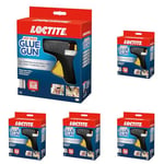 Loctite Hot Melt Glue Gun, All Purpose Hot Glue Gun for DIY, Craft & Repair, High-Strength Glue Gun for Wood, Metal, PVC & More, with 2 Glue Stick Refills, Black (Pack of 5)