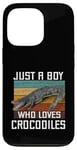 Coque pour iPhone 13 Pro T-shirt mignon Just A Boy Who Loves Alligator Crocodiles