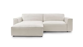 Canapé d'angle gauche fixe BOBOCHIC X CONFORAMA OCTAVE coloris blanc cassé