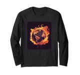 Cool World in Flames Costume for Boys and Girls Long Sleeve T-Shirt