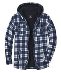 JACKETOWN Chemise à Carreaux pour Homme Chemise Thermique en Polaire pour Homme Longues à Carreaux avec Fermeture éclair Doublure en Polaire Veste d'hiver Hoodies Veste de flanelle Chaud