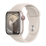 APPLE WATCH SERIES 9 GPS + CELL 41 MM STJERNESKÆR ALUMINIUM URKASSE MED STJERNESKÆR SPORTSREM - M/L