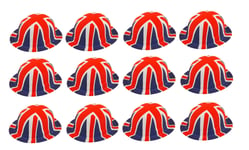 12 Union Jack Bowler Hats Kings Coronation Fancy Dress Street Party Fancy Dress