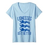 Womens Lionesses Do It Better. Women, Men, Boys or Girls. England V-Neck T-Shirt