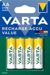 Varta Recharge Charge Accu Value AA 2100mAh 4 Pack