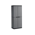 Kis 9734000 0444 01 Jolly Armoire Range-Balais Plastique Gris/Noir 68 x 39 x 166 cm