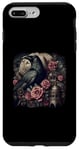 Coque pour iPhone 7 Plus/8 Plus Corbeau gothique rose enchanté vintage floral corbeau Halloween