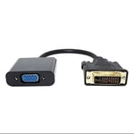 Câble adaptateur DVI vers VGA, convertisseur DVI-D vers VGA 24 + 1 broches DVI-D mâle vers VGA femelle 15 broches adaptateur convertisseur de câble actif convertisseur PC HDTV ordinateur/ord.[V188]