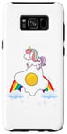 Coque pour Galaxy S8+ Œuf au plat licorne pour garçons, filles, femmes, enfants, adolescents, arc-en-ciel