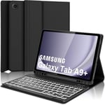 Clavier Pour Samsung Galaxy Tab A9 Plus 11"", Coque Avec Clavier Galaxy Tab A9 Plus, Italien Bluetooth Rétroéclairé Amovible Clavier Pour Samsung A9+ Tab 2023 11"", Noir