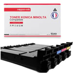 NOPAN-INK - Toner x5 TN-210 (TN210) Noir (x2) + Cyan + Magenta + Jaune compatible pour Konica Minolta Bizhub C240, 250, 250