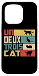 Coque pour iPhone 15 Pro Un Deux Trois Cat - Jeu de mots français amusant, chat amusant