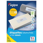 Agipa Étiquettes adhésives blanches multi-usages, 63.5 X 38.1 mm - 2100 étiquettes par boîte, 21 feuille (boîte unités)