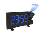 jingxiaopu Radio Alarm Clocks Curved Large Screen Radio Controlled Alarm Clock The New Radio Alarm Clock Usb Charging Projection Clock For Hotel Children'S Bedroom blue