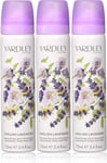 Yardley English Lavender Body Fragrance Spray 75ml x 3