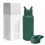 Simple Modern Botella de Agua con Pajita et Couvercle à Boire d'un Coup | Bouteille Thermos Isolée en Acier Inoxydable pour Sports et Gymnase | Summit Collection | 950ml | Forest