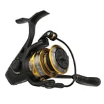 PENN Battle IV Spinning Reel, Saltwater Angler Fishing Sea Fish Lure & Bait, Bass, Pollack, Cod, Mackerel, Wrasse, Aluminum Spool, Robust Ambidextrous 2000 Reel Size 6.2:1 Gear Black, Gold & Smoke