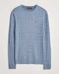 Morris Merino Cable O-Neck Light Blue