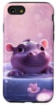 Coque pour iPhone SE (2020) / 7 / 8 Joli bébé hippopotame fond rose