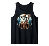 A majestic, long-haired cat dressed as a wise wizard Tank Top