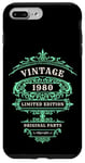 Coque pour iPhone 7 Plus/8 Plus Vintage 1980, édition LTD, vert, pièces originales d'anniversaire