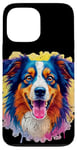 Coque pour iPhone 13 Pro Max Berger australien Femmes Hommes Enfants Chien Aussie Art Portrait