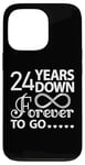 iPhone 13 Pro 24 Years Down Forever To Go Cute 24th Wedding Anniversary Case